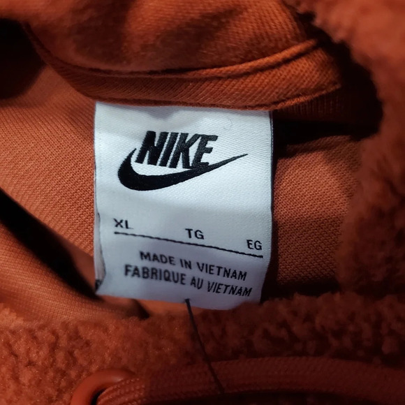 NWT Nike Women's Sportswear Rugged Orange Fleece Hoodie Sweatshirt XL - Picture 7 of 9